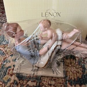 Lenox Porcelain “Joyful Moment, Mother and Child Yoga Figurine”with Gold Accents
